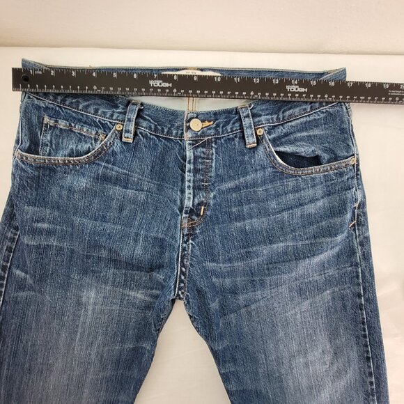 Abercrombie & Fitch Jeans Women's 10/30 Blue Mid Rise Button Fly Straight Distr - Picture 6 of 12